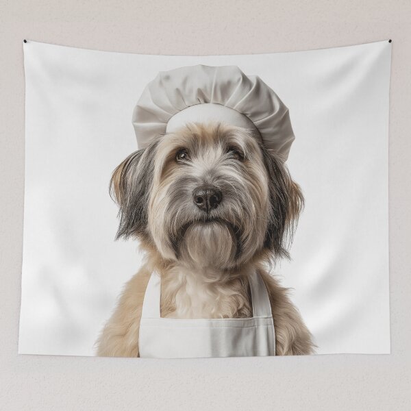 Item preview, Tibetan Terrier Chef Dog Funny Cooking Apron Hat Cute Pet Portrait designed and sold by LazyOwlStore.