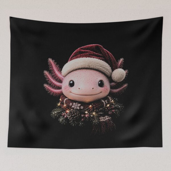 Item preview, Cute Christmas Axolotl Santa Hat – Festive Holiday Animal designed and sold by SOUFIANE1991.