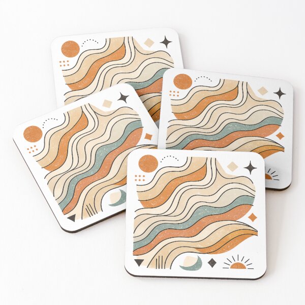 Item preview, Retro Boho Wavy Lines Modern Celestial Abstract Art designed and sold by Clean Print Goods.