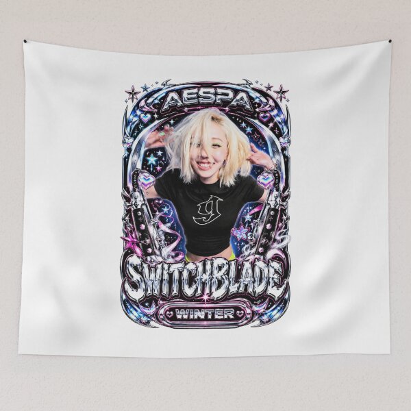 Item preview, Dark Aesthetic Winter aespa Switchblade Song Pixel Heart Graphic designed and sold by Valereekmerch.