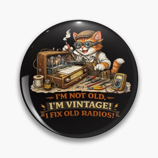 Item preview, Funny Vintage Radio Repair Cat – I’m Not Old, I’m Vintage Design designed and sold by Tadeusz1.