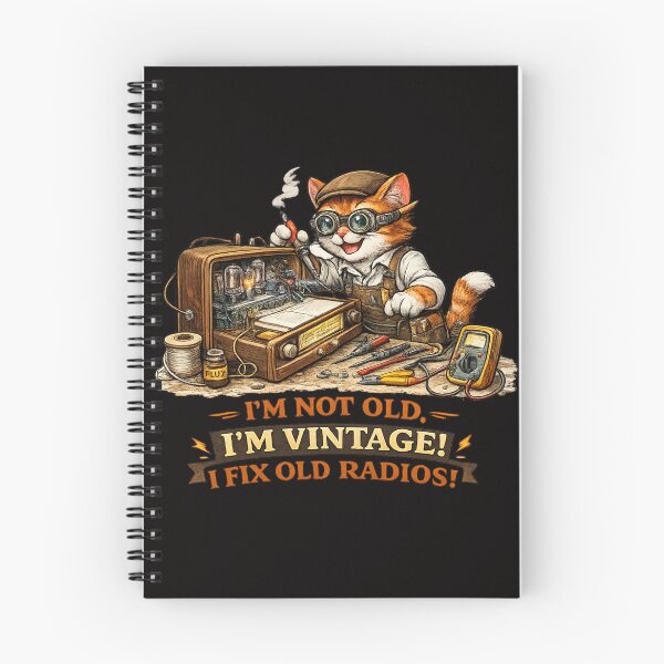 Item preview, Funny Vintage Radio Repair Cat – I’m Not Old, I’m Vintage Design designed and sold by Tadeusz1.