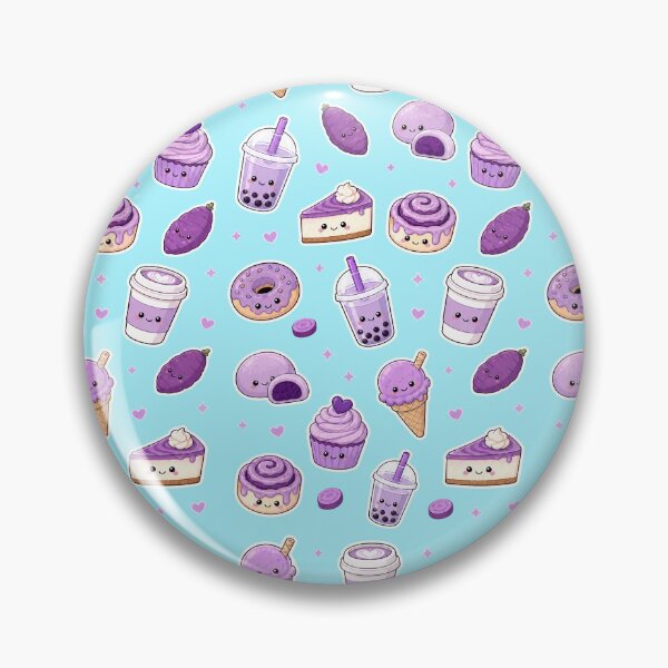 Item preview, Kawaii Ube Food Pattern - Cute Purple Yam Desserts and Drinks designed and sold by merchxwear.