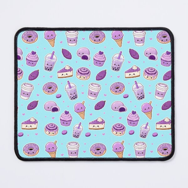 Item preview, Kawaii Ube Food Pattern - Cute Purple Yam Desserts and Drinks designed and sold by merchxwear.