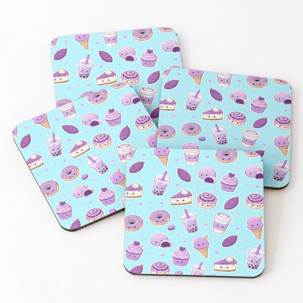 Item preview, Kawaii Ube Food Pattern - Cute Purple Yam Desserts and Drinks designed and sold by merchxwear.