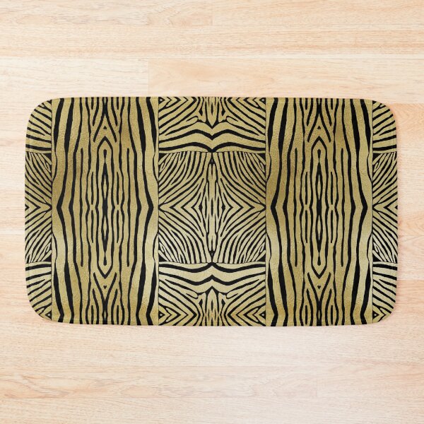 Item preview, Hand drawn gold & black zebra stripes designed and sold by Anne Londez Studio.