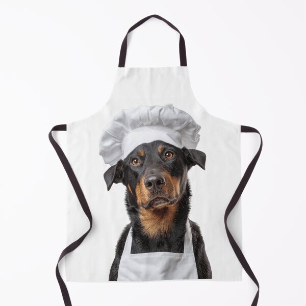 Item preview, Beauceron Chef Dog Funny Cooking Apron Hat Cute Pet Portrait designed and sold by LazyOwlStore.