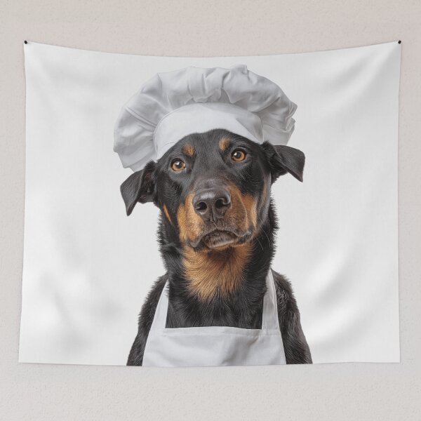 Item preview, Beauceron Chef Dog Funny Cooking Apron Hat Cute Pet Portrait designed and sold by LazyOwlStore.