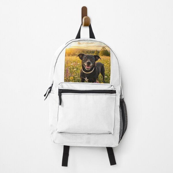 Item preview, Sunshine Dog – Happy Black Dog in a Wildflower Meadow Tags: designed and sold by Maggie1475.