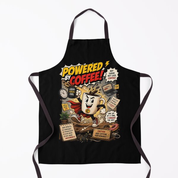 Item preview, Powered By Coffee – Funny Comics Design designed and sold by Mac Sketches.