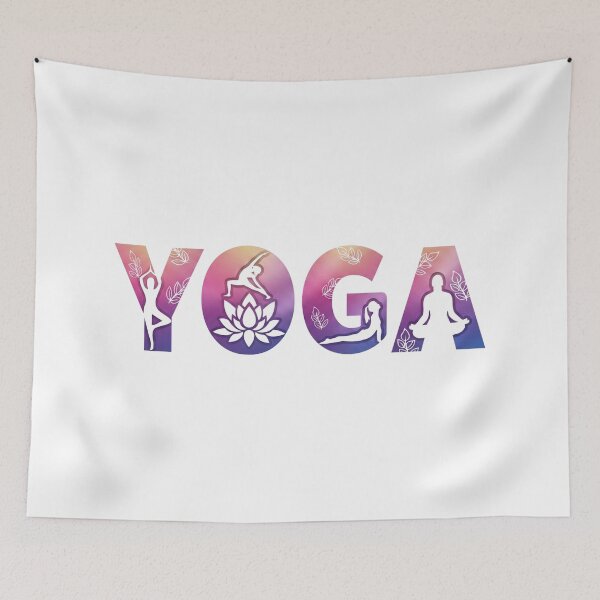 Item preview, HARMONIOUS YOGA GRADIENT ART WITH LOTUS AND POSES designed and sold by Shopeon Designs.