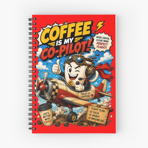 Item preview, Coffee Is My Co-Pilot – Funny Comics Design designed and sold by Mac Sketches.