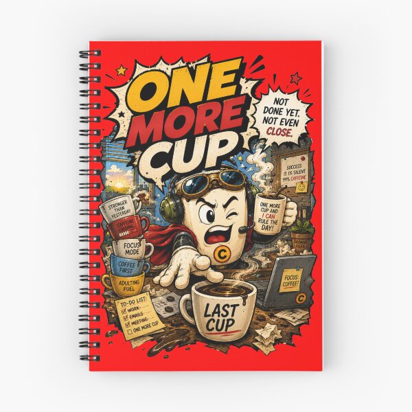 Item preview, One More Cup – Funny Comics Design designed and sold by Mac Sketches.