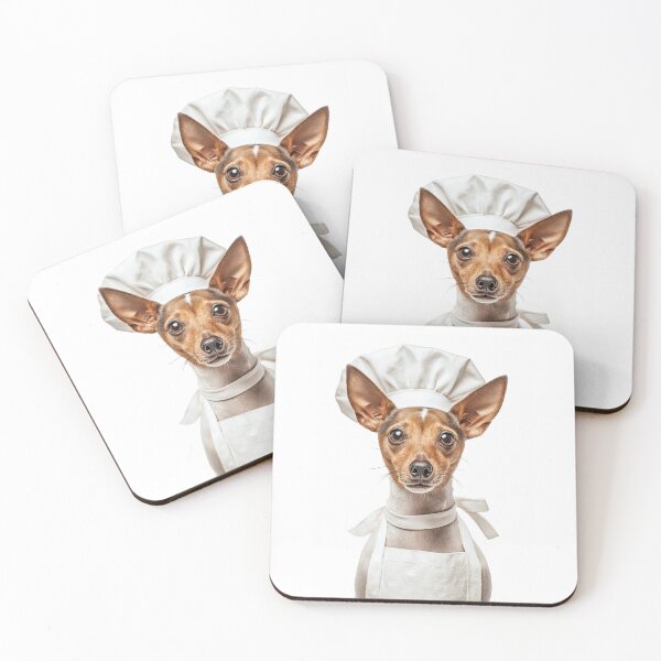 Item preview, Toy Fox Terrier Chef Dog Funny Cooking Apron Hat Cute Pet Portrait designed and sold by LazyOwlStore.