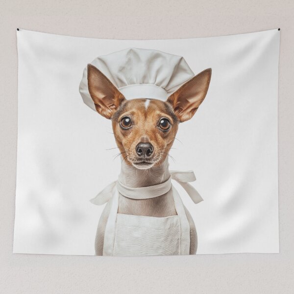 Item preview, Toy Fox Terrier Chef Dog Funny Cooking Apron Hat Cute Pet Portrait designed and sold by LazyOwlStore.