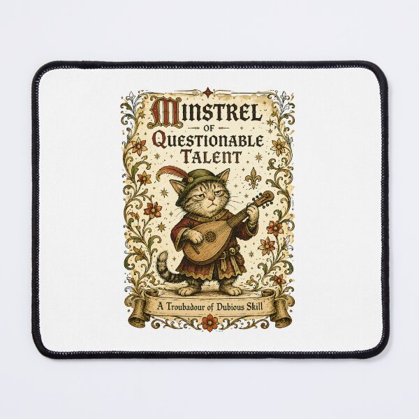 Item preview, Medieval Cat Minstrel – Questionable Talent Marginalia Humor designed and sold by Best and Cool.