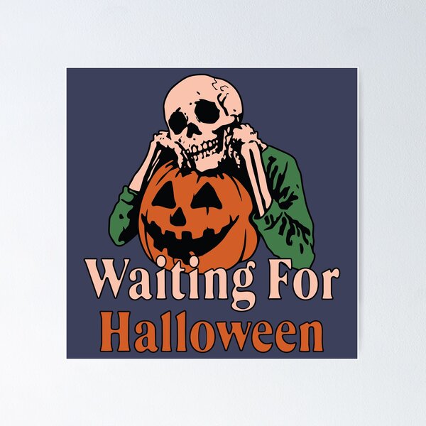 Item preview, Halloween Skeleton Pumpkin Waiting For Halloween designed and sold by Oniyasha.
