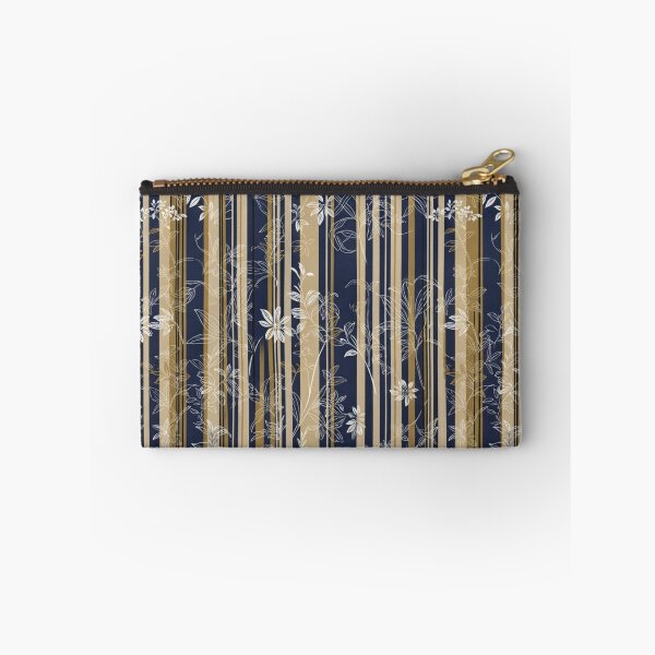 Item preview, Modern Japanese Kimono Stripe with Elegant Floral Line Art Pattern designed and sold by Kokeshidreams.
