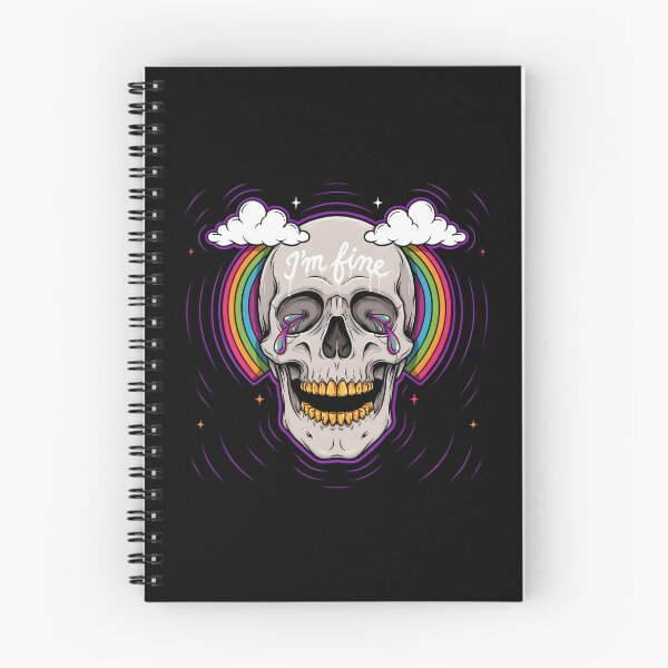 Item preview, I'm Fine Crying Rainbow Skull Pop Surrealism designed and sold by Enea Kelo.