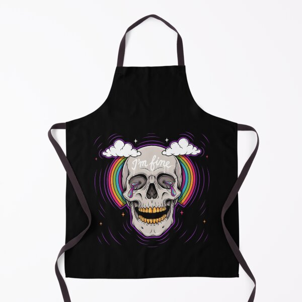 Item preview, I'm Fine Crying Rainbow Skull Pop Surrealism designed and sold by Enea Kelo.