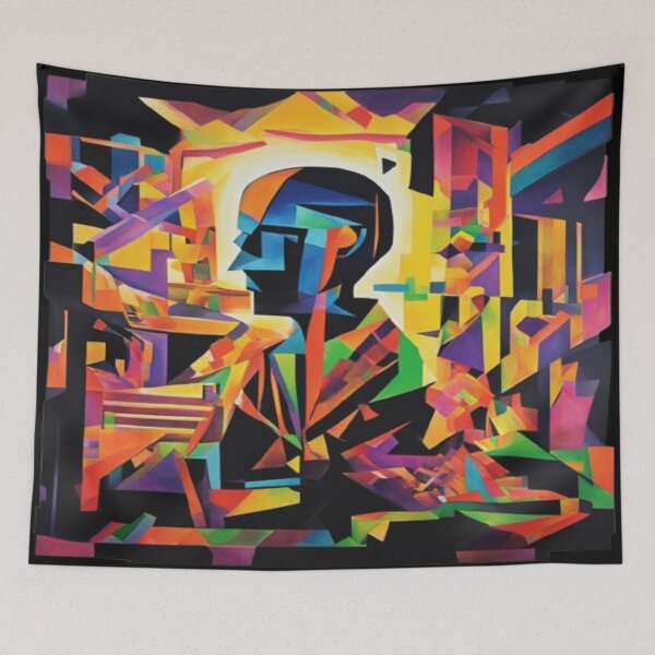 Item preview, Kandinsky-inspired Geometric Light Figure – Abstract Color Glow designed and sold by FotoworldEdel.