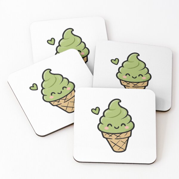 Item preview, Kawaii Matcha Ice Cream Cone designed and sold by VectorForge Studio.