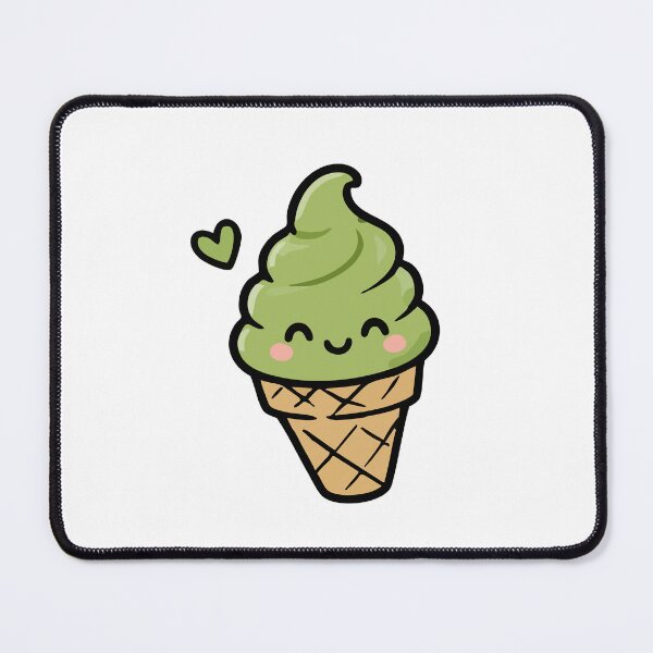 Item preview, Kawaii Matcha Ice Cream Cone designed and sold by VectorForge Studio.