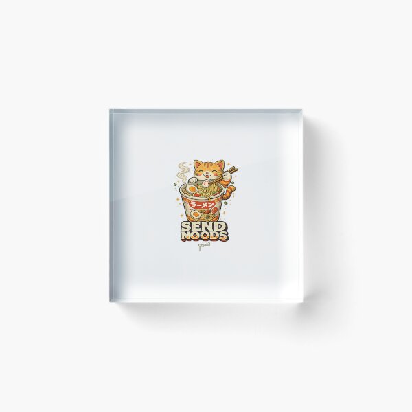 Item preview, Send Noods – Funny Retro Ramen Cat Japanese Food Design designed and sold by Musamem  Designs.