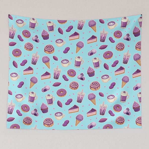 Item preview, Vintage Ube Dessert Pattern - Purple Yam Ice Cream and Pastries designed and sold by merchxwear.