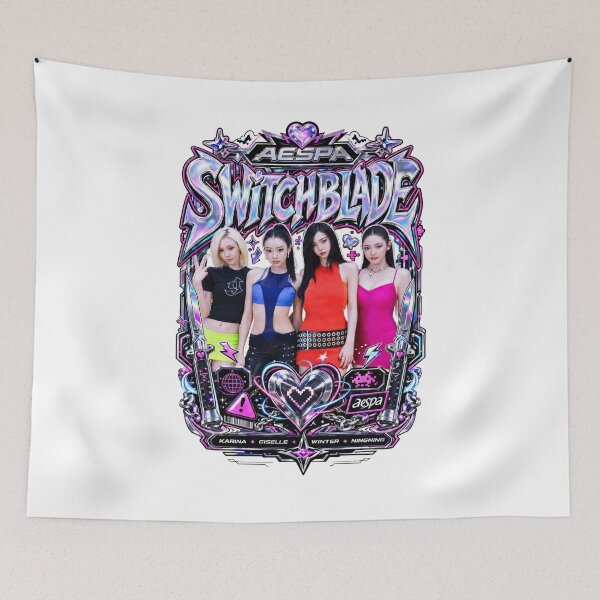 Item preview, aespa Switchblade Lyric Holographic Pixel Heart Sticker Design designed and sold by Valereekmerch.