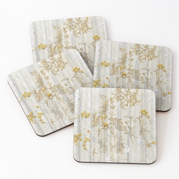 Item preview, Elegant Japanese Stripe Kimono Pattern with Gold and Yellow Accents designed and sold by Kokeshidreams.