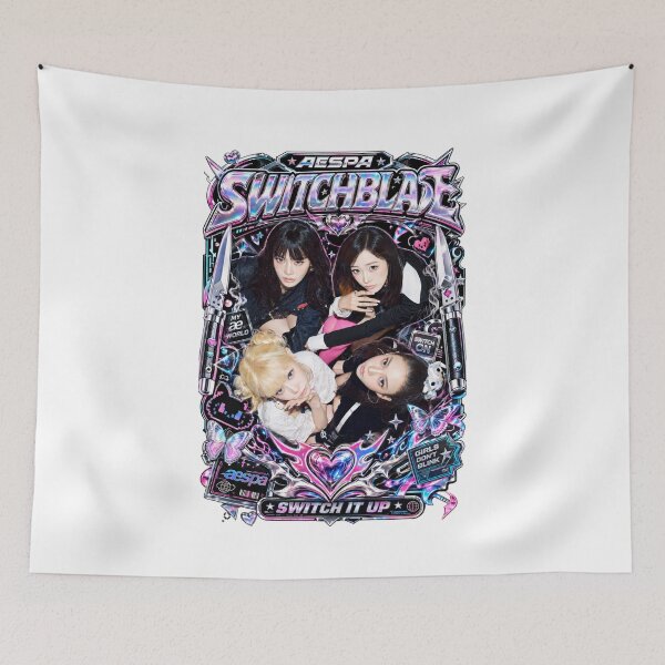 Item preview, aespa Full Group Switchblade Era Silver Metal Collector Print designed and sold by Valereekmerch.
