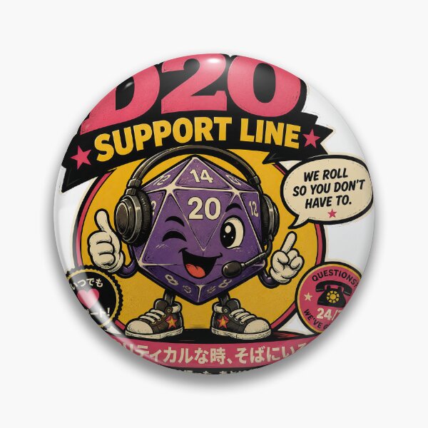Item preview, D20 Support Line – Funny Dungeons & Dragons Dice RPG Humor designed and sold by obstinator.