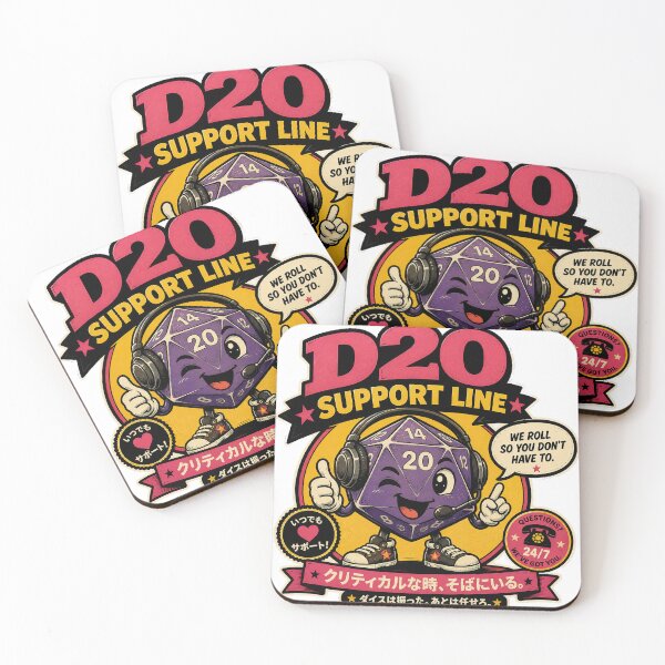 Item preview, D20 Support Line – Funny Dungeons & Dragons Dice RPG Humor designed and sold by obstinator.