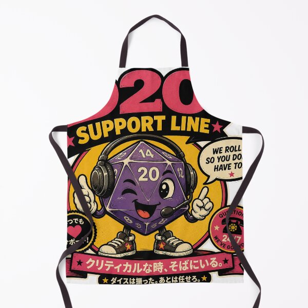 Item preview, D20 Support Line – Funny Dungeons & Dragons Dice RPG Humor designed and sold by obstinator.
