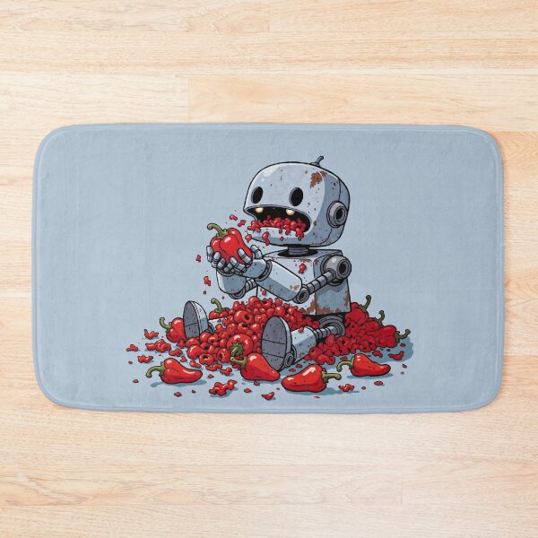 Item preview, Rusty Robot Eating Red Hot Chili Peppers designed and sold by Mike Kiev art.