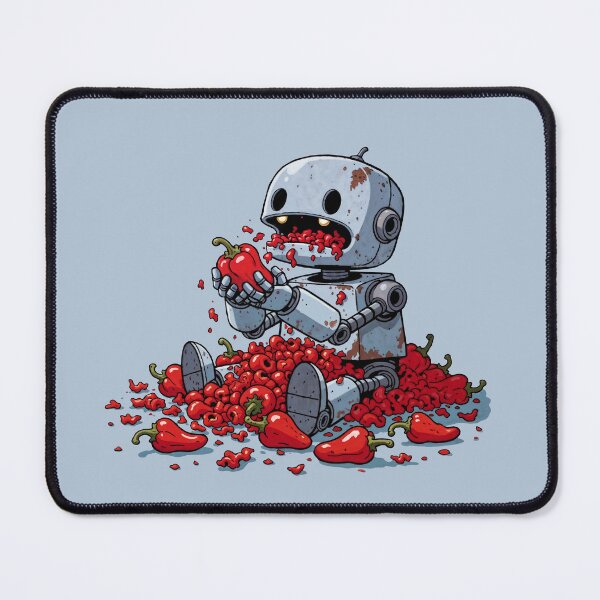 Item preview, Rusty Robot Eating Red Hot Chili Peppers designed and sold by Mike Kiev art.