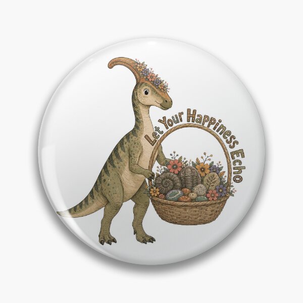 Item preview, Crest of Cheer - Cute Prehistoric Parasaurolophus Dino designed and sold by bapupa.