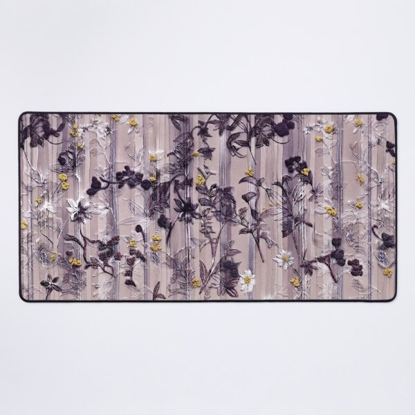 Item preview, Elegant Japanese Purple and Yellow Floral Stripe Pattern designed and sold by Kokeshidreams.