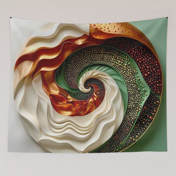 Item preview, Circular Composition in Copper and Green designed and sold by Vicky Brago-Mitchell®.