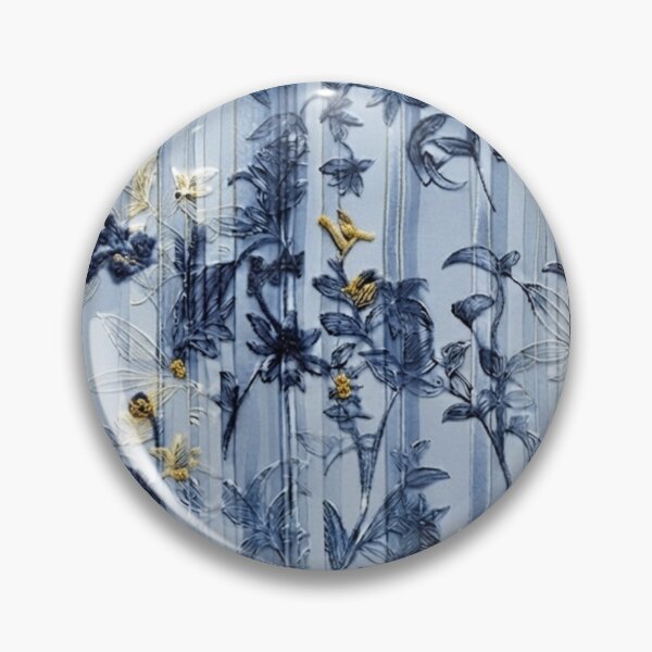 Item preview, Elegant Japanese Blue and Yellow Floral Stripe Pattern designed and sold by Kokeshidreams.