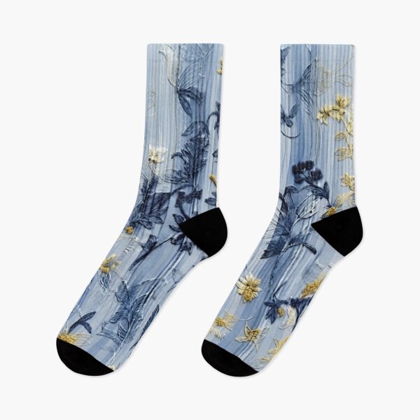 Item preview, Elegant Japanese Blue and Yellow Floral Stripe Pattern designed and sold by Kokeshidreams.