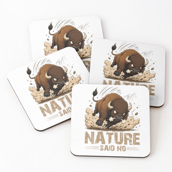 Item preview, NATURE SAID NO Bison T-Shirt – Funny Animal Attack Meme Graphic Tee designed and sold by Artimax-Studio.