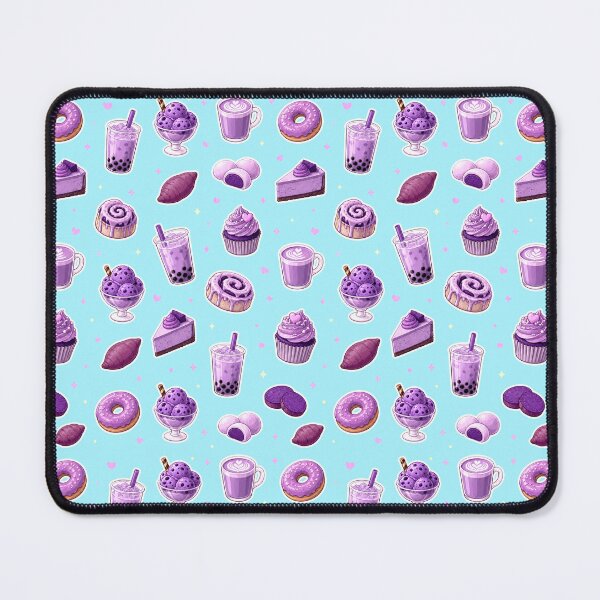 Item preview, Ube Dessert Pattern - Whimsical Purple Yam Food Illustration designed and sold by merchxwear.