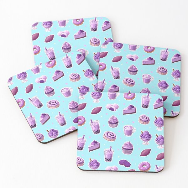 Item preview, Ube Dessert Pattern - Whimsical Purple Yam Food Illustration designed and sold by merchxwear.