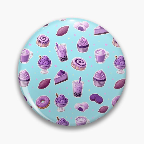 Item preview, Ube Dessert Pattern - Whimsical Purple Yam Food Illustration designed and sold by merchxwear.