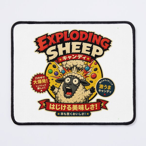 Item preview, Exploding Sheep Candy – Weird Retro Japanese Candy Parody designed and sold by obstinator.