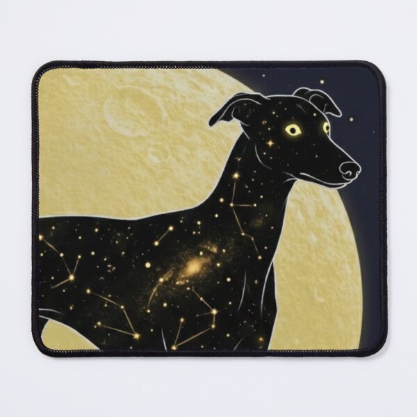 Item preview, Celestial Greyhound Silhouette Gold Moon Constellation designed and sold by iPrintPaws.