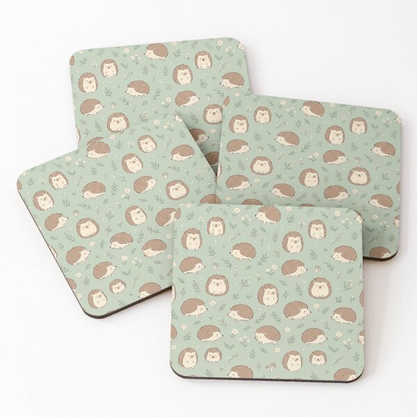 Item preview, Cute Woodland Hedgehogs & Wildfolwers Pattern Design by MNS designed and sold by ashenlocs.