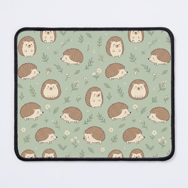 Item preview, Cute Woodland Hedgehogs & Wildfolwers Pattern Design by MNS designed and sold by ashenlocs.